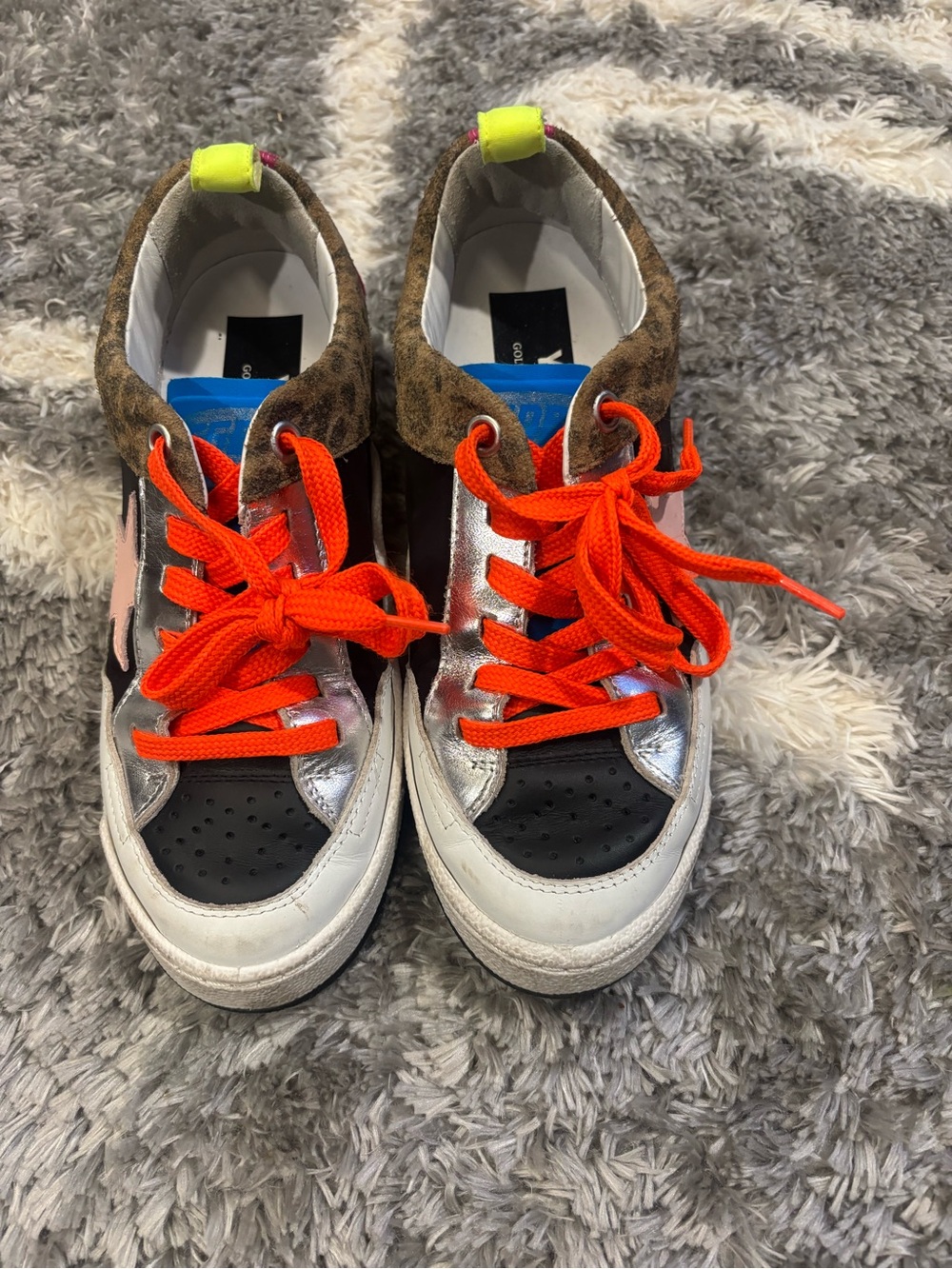 Golden goose yeah sneakers. Women’s 37. Silver/ black/ multicolor. Used